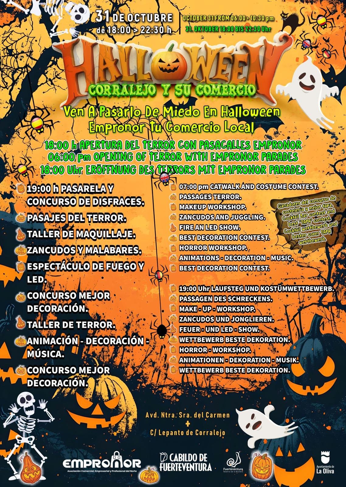 31 DE OCTUBRE DE 18:00 A 22:30